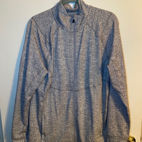 Old Navy Active white gray herringbone jacket XXL